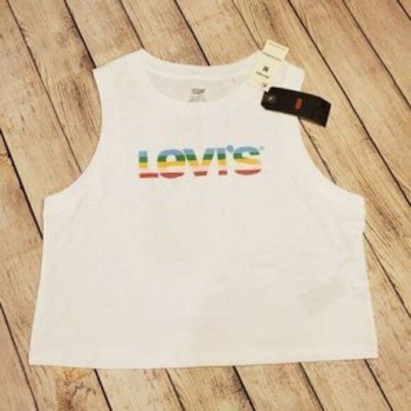 𝅺levi's SLEEVELESS LOGO-PRINT COTTON  TOP - Picture 3 of 3